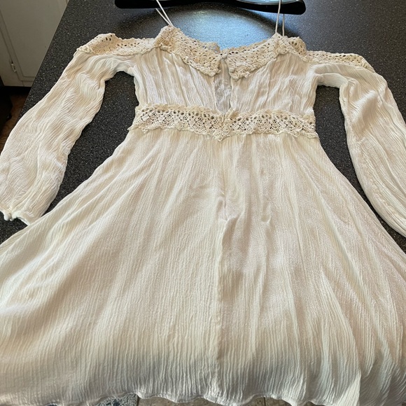 Lush cream color with crochet detailing dress. Sz. Small - Picture 3 of 9